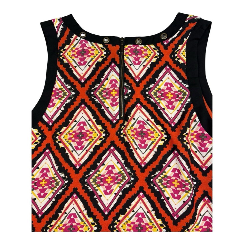 Takara Sleeveless Shift Dress Size Medium Multicolor Geometric Boho Tribal Print - Picture 6 of 9